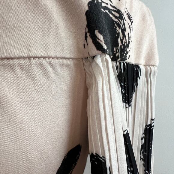 C/Meo Collective Beige Black Cotton Polka Dot Off The Shoulder Dress Size M - Picture 8 of 14